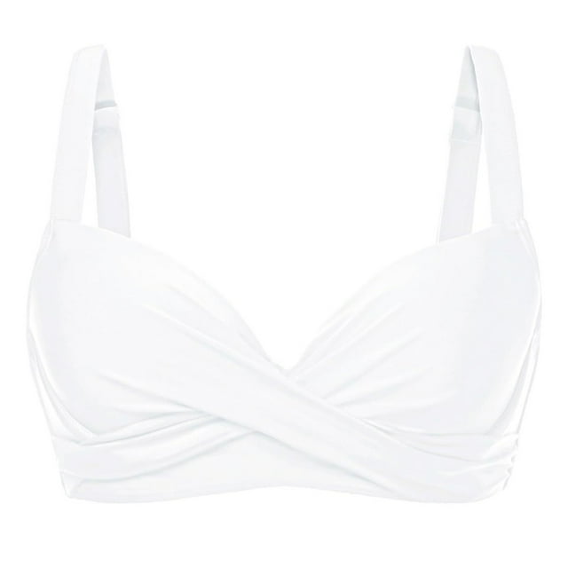 Lovzfmll Bikini Tops for Women, Vintage Ruching Halter Swim Tops, Adjustable Triangle Tops for Beach