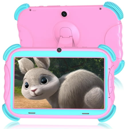 Antemper 7 inch Kids Tablet,Kids Learning Tablet,Android 11 Bluetooth Wifi,Quad Core Processor,32GB ROM,HD IPS Screen,for Kids Parental Control Pre-Installed Free Education Apps,Pink