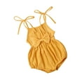thumbnail image 3 of Hirigin Infant Baby Girl Summer Romper Clothes 6 12 18 24 Months Solid Color Tied Strap Sleeveless Playsuit Jumpsuit Bodysuits, 3 of 7