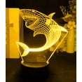 thumbnail image 4 of YSTIAN 3D Shark Fish Night Light Table Desk Optical Illusion Lamps 16 Color Changing Lights LED Table Lamp Xmas Home Love Birthday Children Kids Decor Toy Gift, 4 of 5