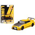thumbnail image 1 of Nissan 35GT-RR Ver.1 LB-Silhouette WORKS GT RHD (volante a la derecha) Amarillo con capó de carbono Edición limitada 1/64 Modelo de coche a presión por True Scale Miniatures True Scale Miniatures MGT00182, 1 of 1