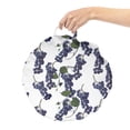 thumbnail image 2 of Botanical Round Floor Cushion with Handle, Fresh Bunch of Grapes and Leaves on Branches Fruits Repetition, Pillow for Living Room & Dorms, 18" Round, Dark Indigo and Olive Green, by Ambesonne, 2 of 4