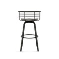 thumbnail image 5 of Amisco Brisk 26 In. Swivel Counter Stool - Grey Distressed Wood / Dark Grey Metal, 5 of 10