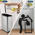 thumbnail image 7 of GAOMON Slim 13 Gallon Stainless Steel Trash Can, Step-On Rectangular Garbage Bin with Removable Inner Bucket & Soft-Close Lid, for Kitchen - Silver, 7 of 7