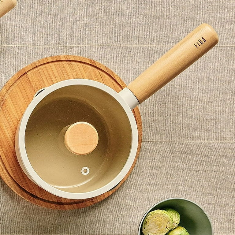 NEOFLAM FIKA Stock Pot for Stovetops and Induction | Wood Handle and Glass  Lid | Made in Korea (8.5 / 2.7 qt)