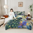 thumbnail image 4 of Feelyou Cartoon Peacock Women Bedding Comforter Set, Sprint Butterfly Flower Twin Comforter Sets, Animal Theme Reversible Bedding Set, Super Cozy Room Decor, 2 Pieces, 4 of 8