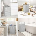 thumbnail image 6 of 2 - Pack Large Laundry Basket, Waterproof, Freestanding Laundry Hamper, Collapsible Tall Clothes Hamper with Easy Carry Handles for Clothes, Towels?Toys in the Family and Dorm,Classic Grey, 75L, 6 of 6