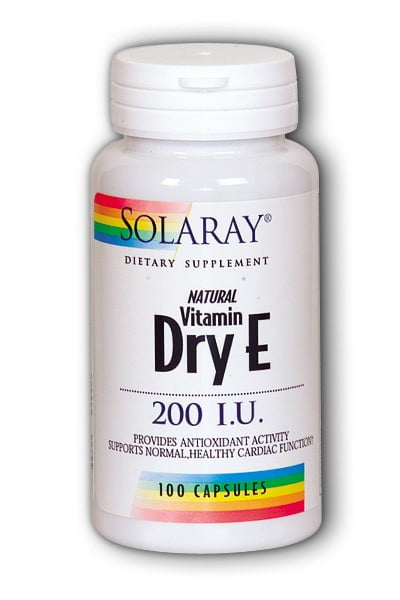 Solaray Dry Vitamin E 0 Iu 100 Capsules Walmart Com Walmart Com