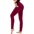 thumbnail image 4 of XuJwPNcy Leggings for Women High Waisted Butt Lifting Trousers Soft Yoga Pants Athletic Workout Running Clothes Activewear(Wine,Medium), 4 of 6