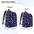 thumbnail image 3 of Lsque Skull flower leaf purple Pattern Canvas Daypack, Durable Backpack, High-quality Versatile Backpack,Vintage Compact Backpack-Small, 3 of 6