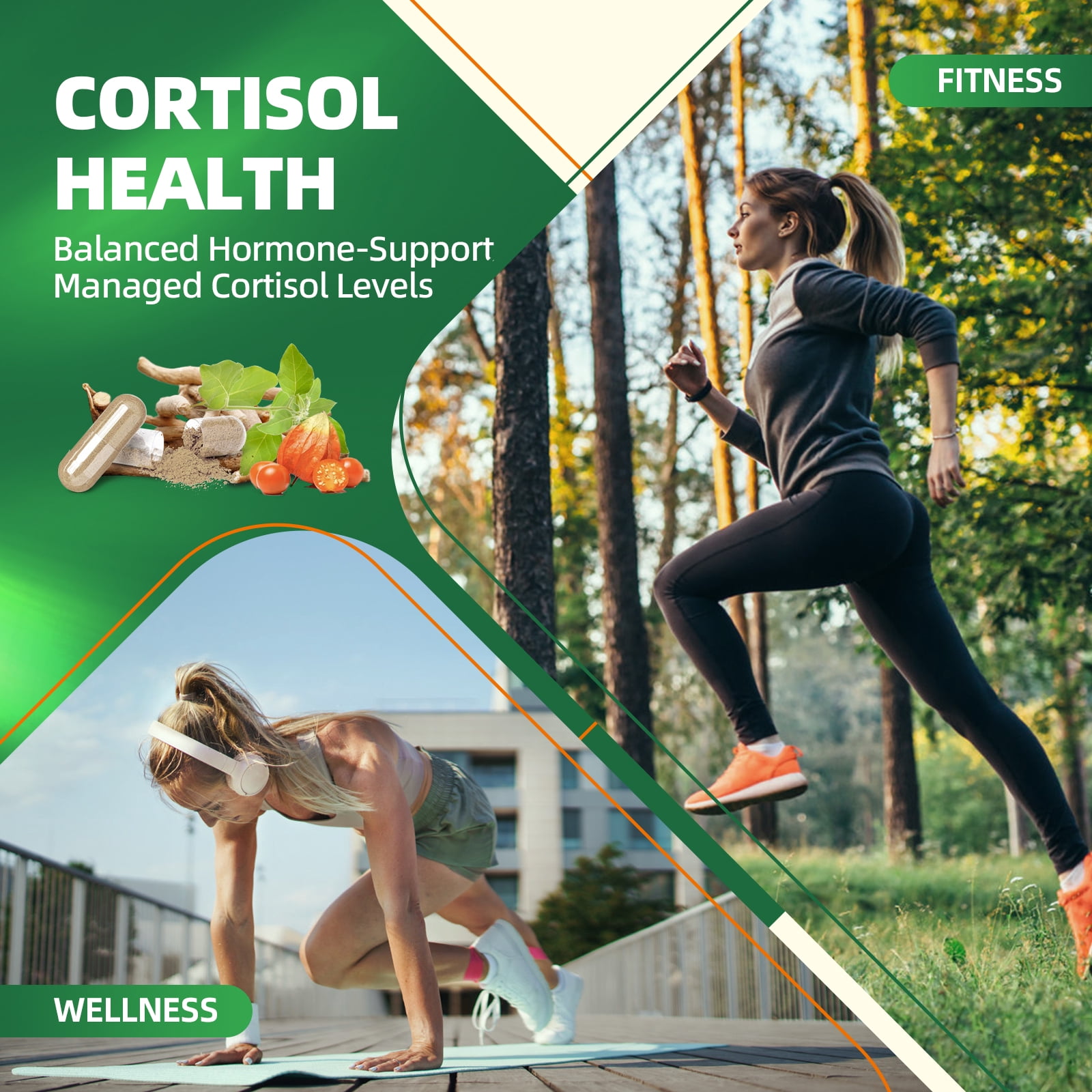 10-In-1 Cortisol Supplements, with Magnesium, Ashwagandha, L-Theanine, Vitamin C & D3, Reduce Lower Cortisol Cortisol Manager, Reduces Stress Support Sleep, 120 Capsules