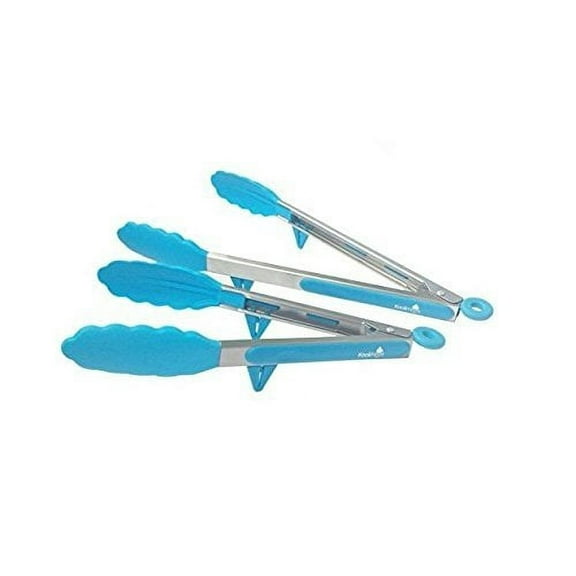 KookNook Premium Silicone Kitchen Tongs with Stand, 2-Pack 12-inch & 9-inch