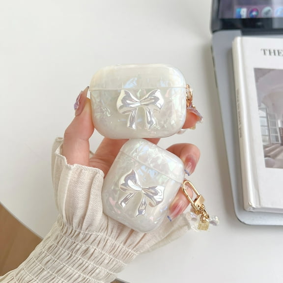 Butterfly Shell Pattern Earphone Case For Apple AirPods 1/2 Charging Case Cover With Keychain