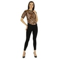 thumbnail image 2 of Inkmeso Round Neck Causal Tee Tops For Womens Printed Regular Fit High-Low Hem Top, 2 of 7