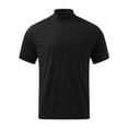 thumbnail image 2 of Frontwalk Men T Shirts High Neck T-shirt Short Sleeve Summer Tops Mens Loose Fit Basic Tee Pullover Black 2XL, 2 of 5