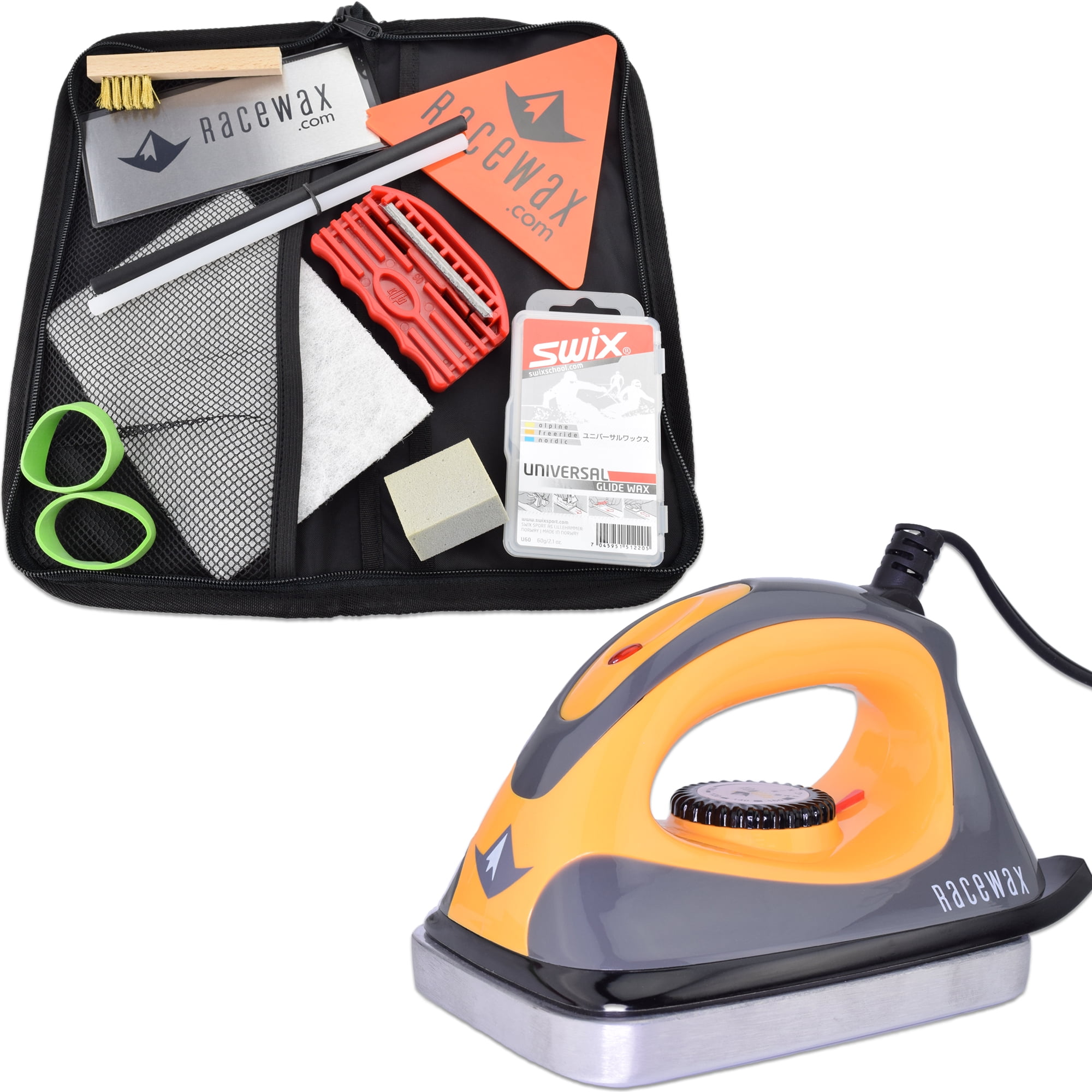 RaceWax Quick Tune Ski Snowboard Tuning Kit and Wax Iron