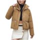 thumbnail image 3 of Chaquetas y abrigos casuales sin capucha de manga larga para mujer, de color liso, cortas y cálidas, de manga larga, con cuello alto, de invierno, ajustadas., 3 of 3