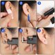 thumbnail image 4 of Juego de herramientas para perforar la oreja del cuerpo de acero inoxidable Máquinas para perforar el ombligo de la nariz del oído con 49 pares de aretes redondos para uso en el hogar en el salón (neg Feliz Sencillez, 4 of 4