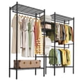thumbnail image 1 of 1210 lbs Freestanding Metal Clothes Rack with Hanging Rods and Shelves, Heavy Duty Steel Garment Organizer for Closet Wardrobe Laundry Room, L Shape Corner Configuration, Black, 1 of 7