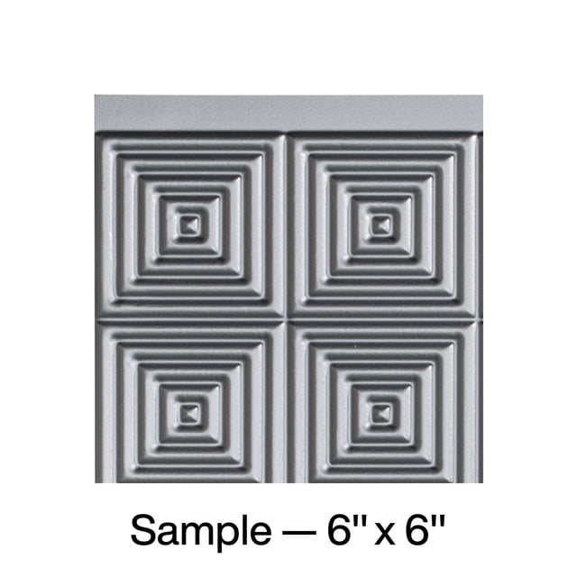 FASÄDE Miniquattro Decorative Vinyl Backsplash Panel in Argent Silver (6X6 Inch Sample)