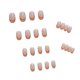 thumbnail image 4 of Paquete de 24 uñas de prensa brillantes uñas postizas francesas ovaladas línea naranja punta de uñas acrílicas uñas cortas de cobertura completa para damas y niñas Zhivalor HMYH867, 4 of 4
