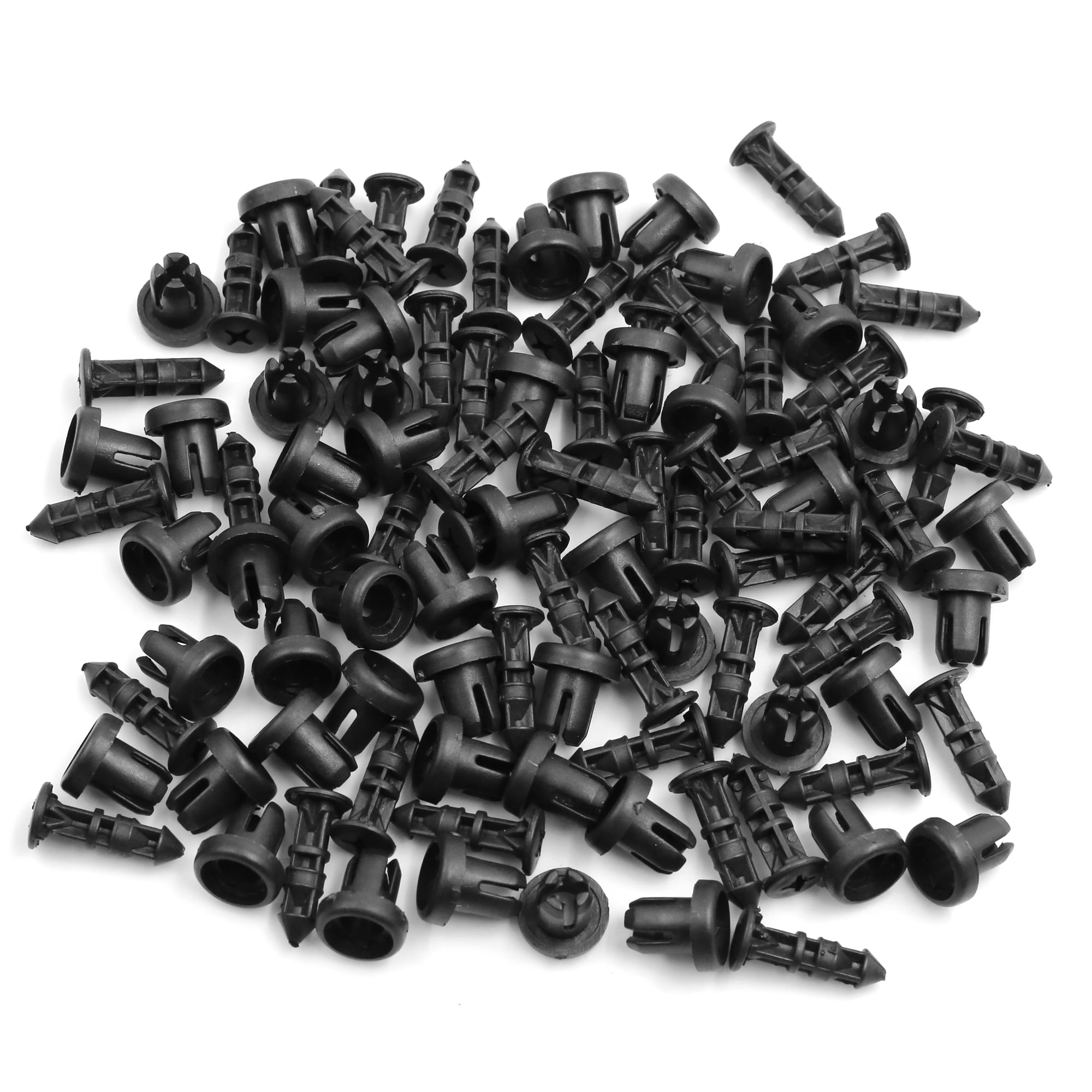 50pcs 9mm Hole Black Car Panel Fender Plastic Rivet Push Pin Fastener