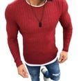thumbnail image 4 of SPRING PARK Men's Autumn Winter Solid Color O Neck Long Sleeve Knitted Pullover Slim Thin Sweater, 4 of 4