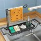 thumbnail image 1 of Organizador de fregadero de cocina, soporte de almacenamiento para fregadero de cocina para esponja, paño, cepillo, líquido lavavajillas, organizador de drenaje telescópico de acero inoxidable, L, 42,, 1 of 5