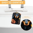 thumbnail image 3 of Dachshund Square PU Leather 2 Pack Travel Tag - Bag Tag - Suitcase Tag with Privacy Cover and Stainless Steel Ring - Suitable for Travel, Backpack, and Handbag, 3 of 7