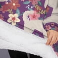 thumbnail image 3 of Oversized Wearable Blanket Hoodie,Goldendoodle Dog and Flower Floral Sherpa Blanket Hoodie with Super Pockets,Super Warm Fuzzy Pullover for Women & Men, 3 of 6
