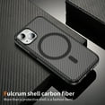 thumbnail image 5 of Allytechgroup Carbon Fiber Case for iPhone 15, Slim Lightweight Magnetic Back Cover Support Wireless Charging Non-Slip Shockproof Anti-Scratch for iPhone 15 Women Men, Lightblack, 5 of 9