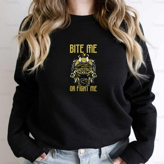 Funny Bite Me Or Fight Me Vampire Halloween Graphic Unisex Sweatshirt M390840, Up to Size 5XL