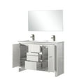 thumbnail image 4 of Double Bath Vanity In White, 48"w X 20"d, Cultured Marble, Metal Faucet, 43" Mirror, Magnificent 48" White Bathroom Vanity, Exquisite, 4 of 5