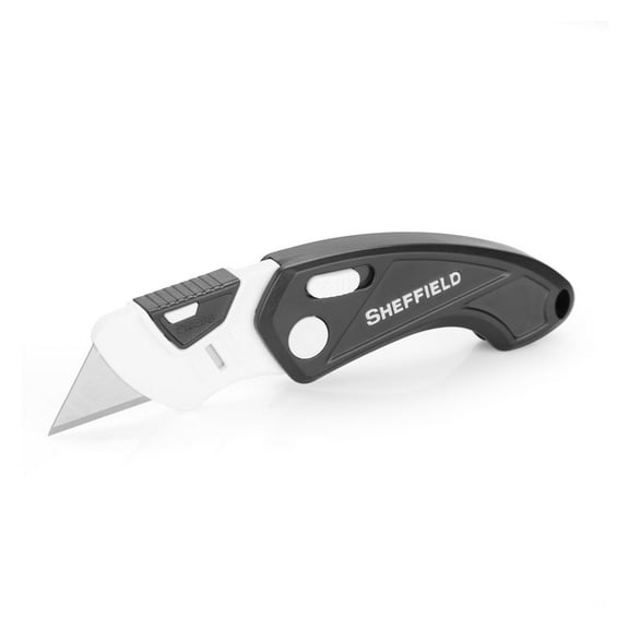 Sheffield Folding Lock Back Utility Knife, 5.25 inch, Black