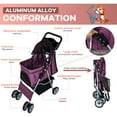 thumbnail image 2 of QRKD Dog Stroller, pet Stroller 4 Wheels Carrier Strolling Cart Waterproof Travel Folding Cart for Puppy Small-Medium Dog, Cat with Cup Holder, Locking Wheel,Purple, 2 of 8