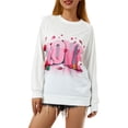 thumbnail image 2 of Women's Valentine Day Heart Printed Sweatshirt Casual Tie Dye Long Sleeve Crewneck Pullover Top Oversized Shirt, 2 of 6