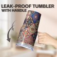 thumbnail image 5 of Stainless Steel Insulated Mug 20oz with Lid and Straw - Double Wall Vacuum Travel Tumbler, Leakproof Thermal Coffee Cup, Bohemian Theme, 5 of 5