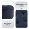 thumbnail image 4 of 30-Inch Round Storage Ottoman, Modern Button Circle Storage Coffee Table with Removable Lid Top,Upholstered Large Footrest Stool for Bedroom,Living Room,Blue, 4 of 16