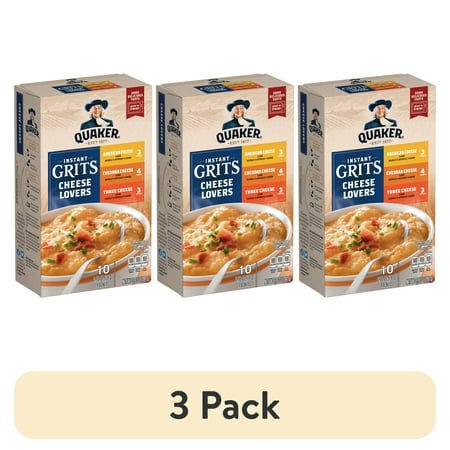 (3 pack) Quaker Instant Grits Variety Pack 9.8 oz Paperboard Box, 10 Packets