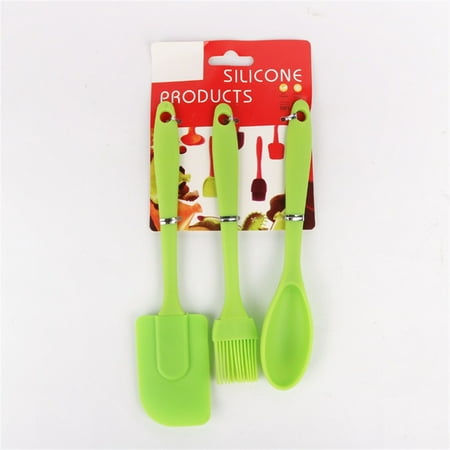 

3 Pcs Silicone Spatula Brush Spoon Set for Kitchen Baking Cooking Accessories