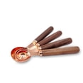 thumbnail image 1 of Juego De Cucharas Medidoras De Oro Rosa De Acero Inoxidable De 4 Uds. Cuchara Medidora Con Mango De Nuez Para Cocina Casera Guardurnaity HA015474-00, 1 of 7