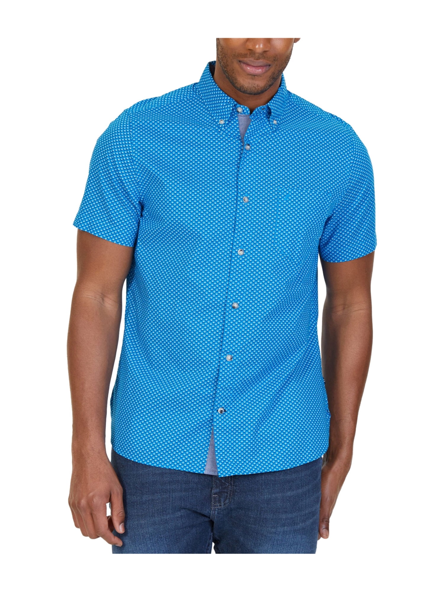 Nautica Mens Geo-Illusion Button Up Shirt