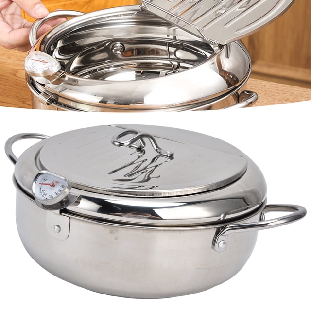 Friteuse Mini en Acier Inoxydable à Température Contrôlable pour Cuisine