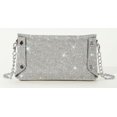 thumbnail image 5 of Kukuzhu Women’ Rhinestone Envelope Bag Sparkling Evening Handbag Silver Purse Bling Designer Chain Clutch for Prom Party, 5 of 8