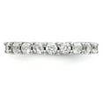 thumbnail image 4 of Solid 14K White Gold Nine Stone Diamond Wedding Band Ring Size 7.5 (.225 cttw.), 4 of 8
