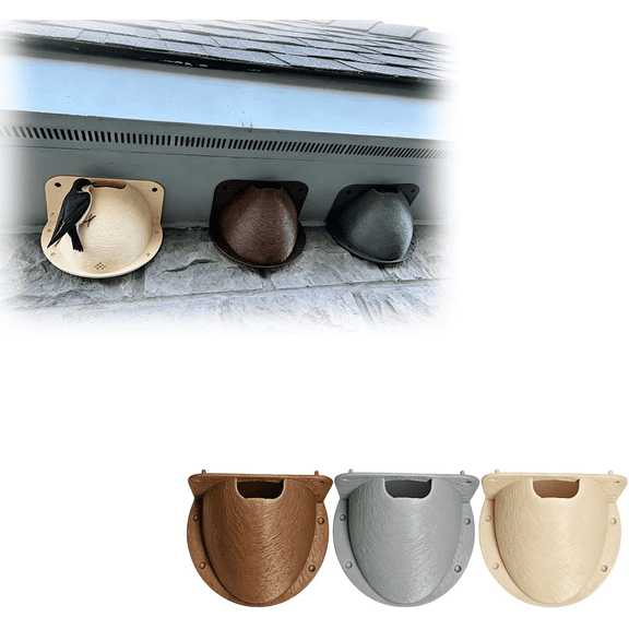 Barn Swallow Nest Cup Bird House for Eaves Swallow Breeding Box Weather Resistant Outdoor Bird Nesting Site with Wall Mount Design (Gray)