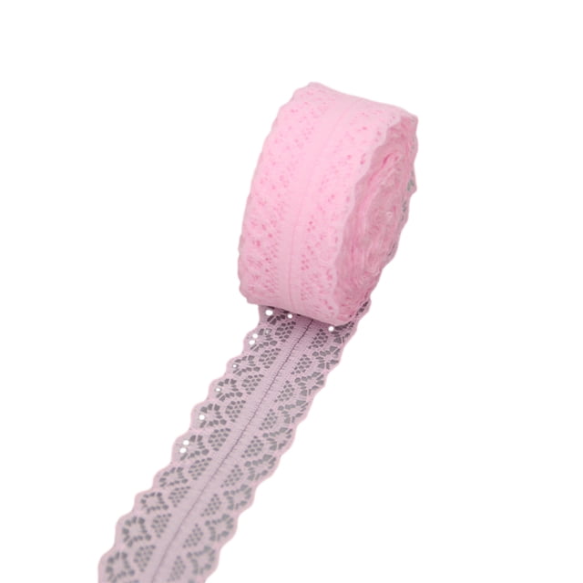 Matsuzay Cinta vintage para manualidades - Cinta de regalo para manualidades con borde de encaje fácil de usar y multifuncional Cinta de encaje Tela de costura y artesanía E3-4 rosa