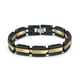 thumbnail image 1 of Pulsera para hombre de acero inoxidable bañada en oro y negro de 22 cm, 1 of 2