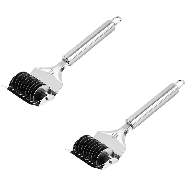 Oleegame 2PC Vegetable Peeler Stainless Steel Stainless Steel Noodle Maker Lattice Roller Dough Cut Tool For Kitchen Cooking Tools Silver