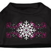 Pink Snowflake Swirls Screenprint Shirts Black S (10)